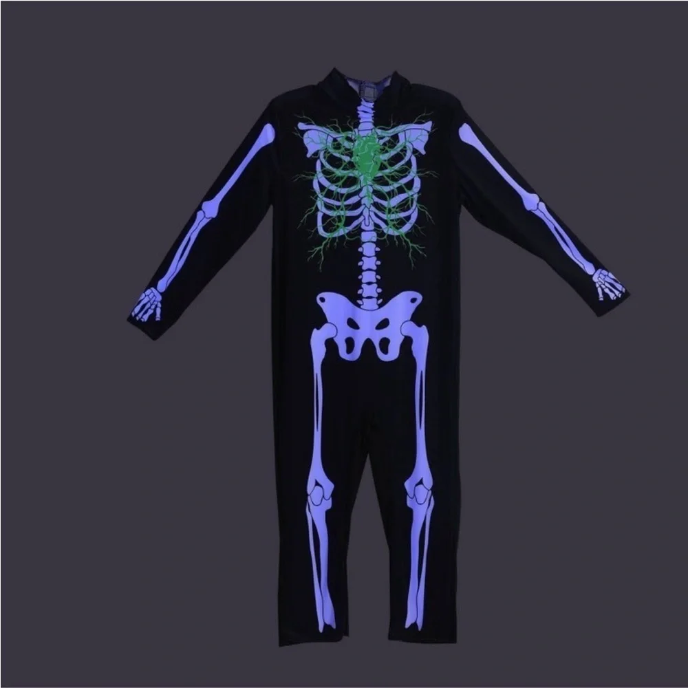 NWT Hyde & EEK! Skeleton Glow under Blacklight Electric Bones Costume Sz 4-5T